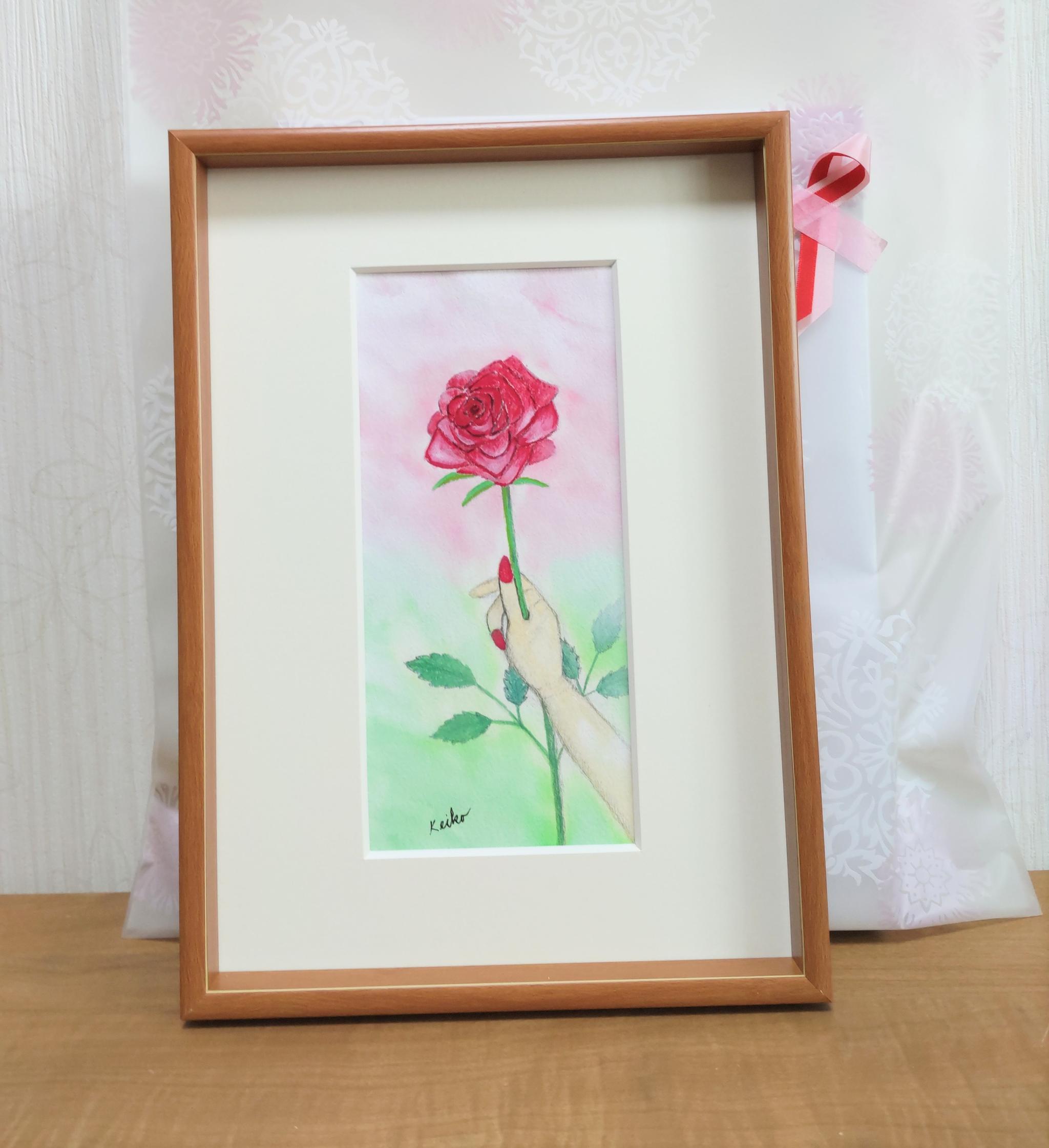 New愛するあなたへ原画送料無料ガッシュ画