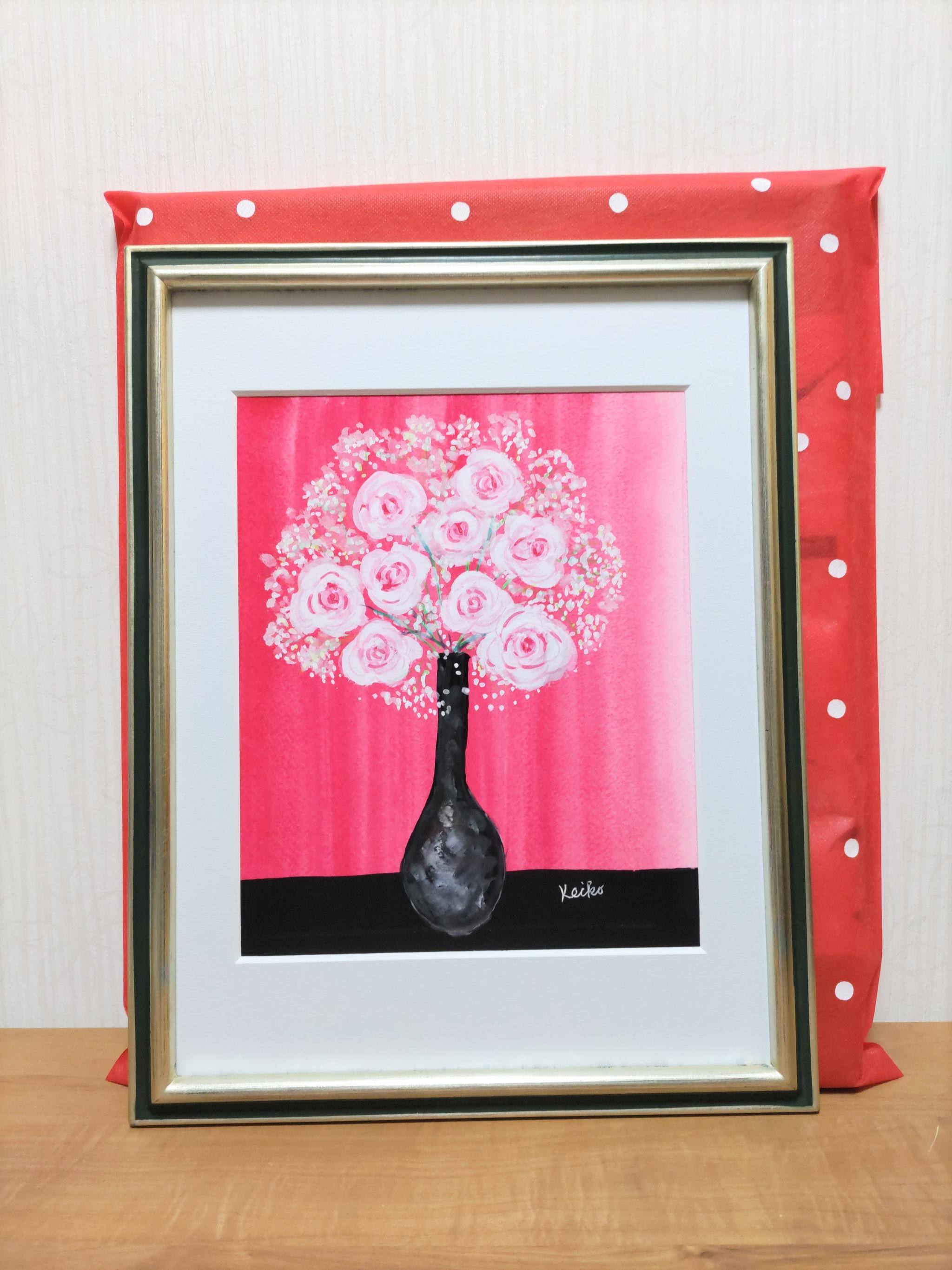 New初恋　原画送料無料ガッシュ画